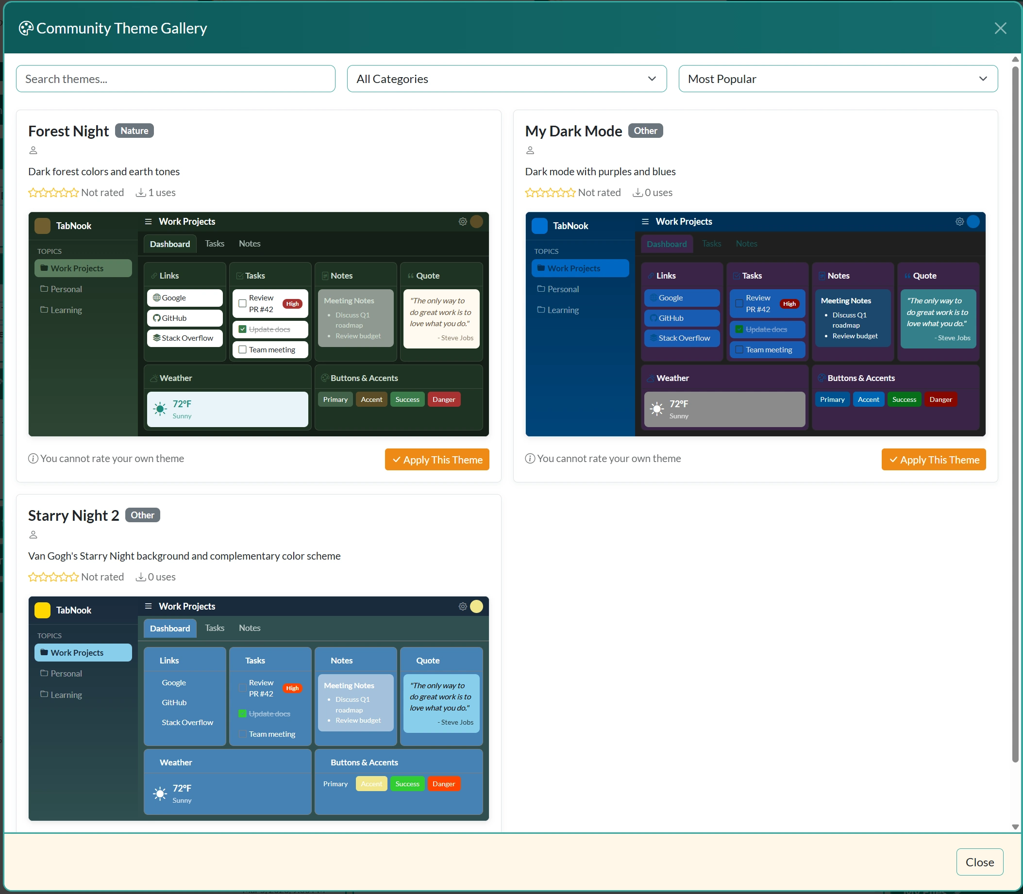 Community Theme Gallery